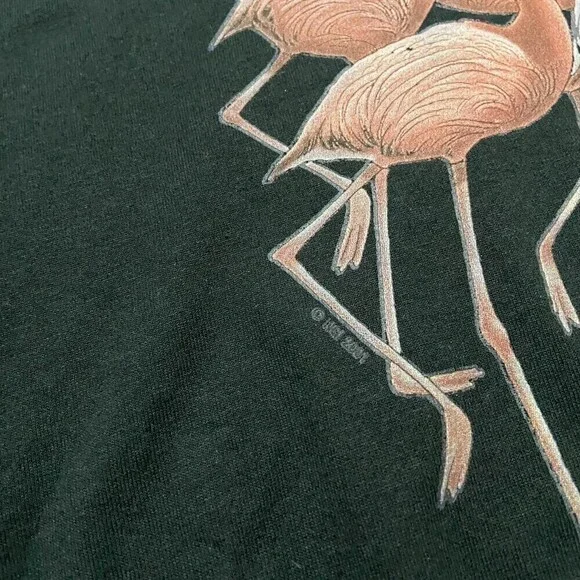 Hanes Vintage 2001 Hilton Head Flamingo T-Shirt Black Pink Men's Size XXL - Picture 3 of 9